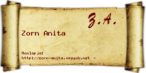 Zorn Anita névjegykártya